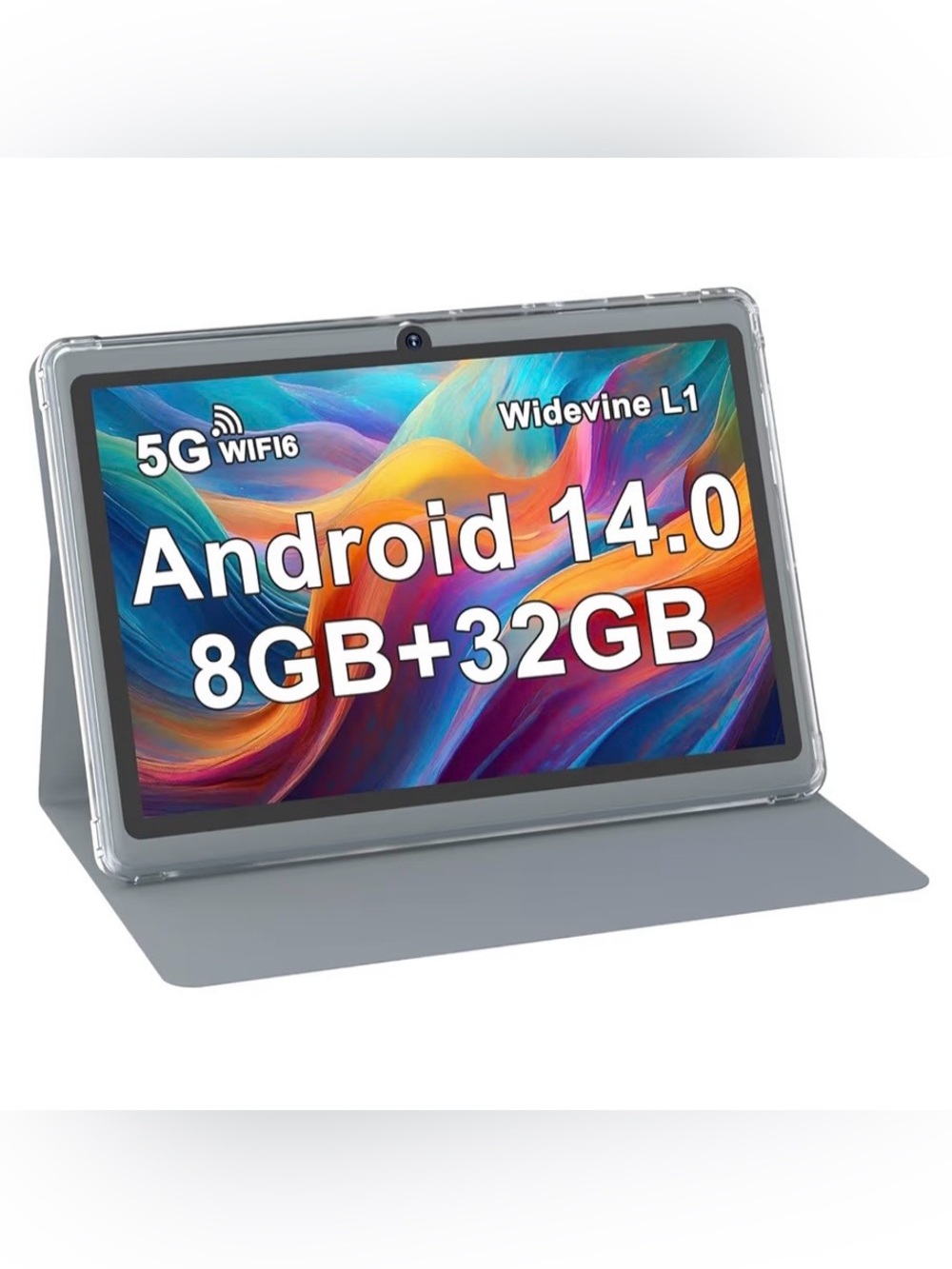 GRAY 7 inch Android 14 Tablet 8GB RAM 32GB ROM with protective cover dual camera - Picture 7 of 8